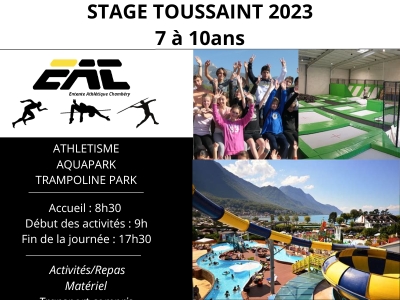 Stage Athlétisme et Multi Activité Toussaint 2023 - 7 à 10 ans